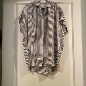blue and white striped madewell shirt, size xs.